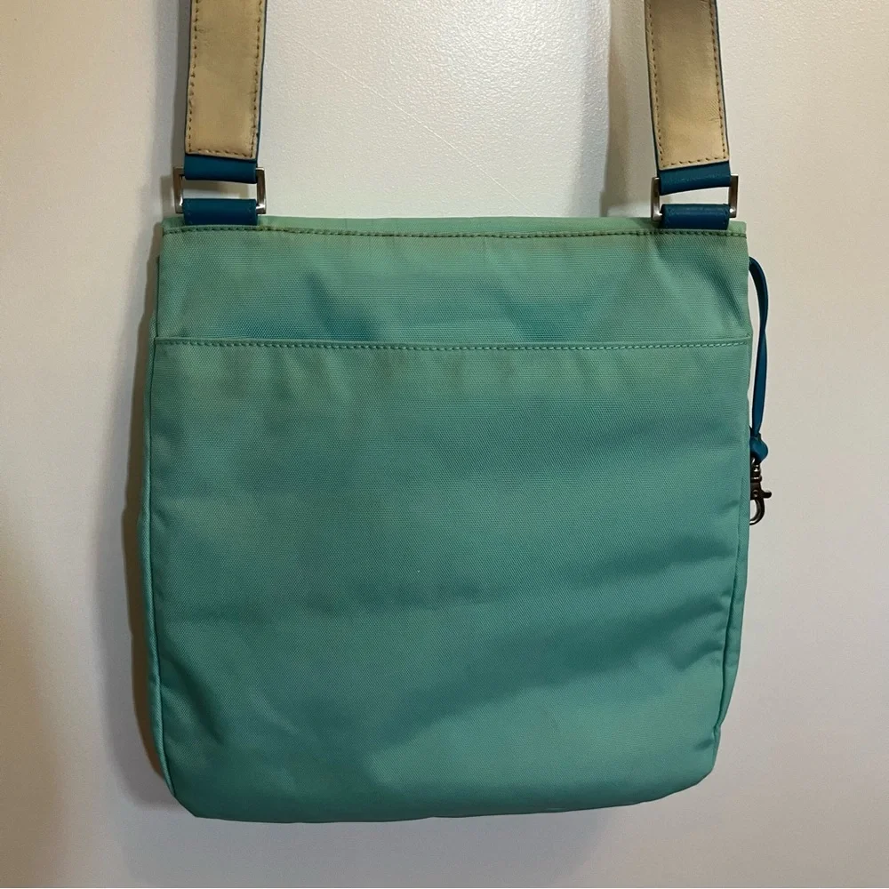 Tumi Nylon Travel Crossbody Bag Teal Blue - Picture 11 of 16